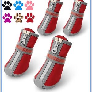 Qumy Red and Gray Dog Boots